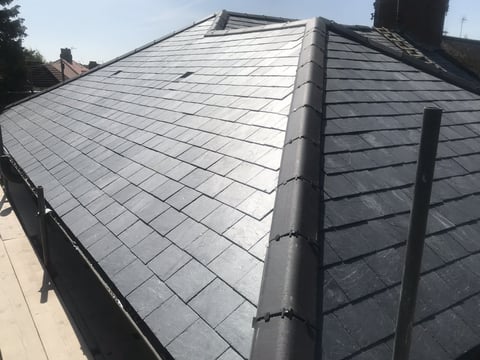 Complete slate roof installation