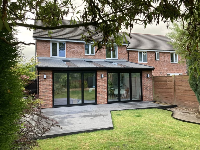 New roof on modern home